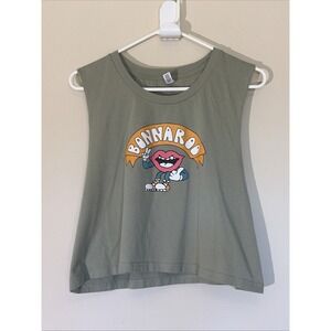 Bonnaroo 2024 Music Festival Green Graphic Crew Crop Tank Top Shirt Adult Large